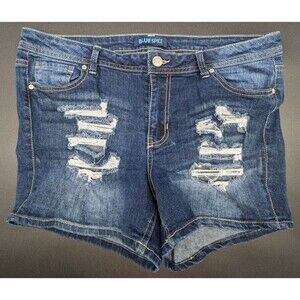 Blue Spice Distressed Denim Blue Jean Shorts Juniors Size 11/12 Medium Wash EUC